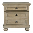 Pemberly Row Contemporary 3-Drawer Wood Nightstand in Pewter