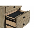Pemberly Row Contemporary 3-Drawer Wood Nightstand in Pewter