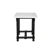 Pemberly Row Marble End Table with Black Wooden Spindle Base