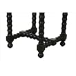 Pemberly Row Marble End Table with Black Wooden Spindle Base