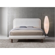 Pemberly Row Upholstered Platform Queen Bed in White Boucle Fabric