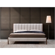 Pemberly Row Modern Upholstered Platform King Bed in Cream Fabric