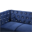 Pemberly Row Modern Crystal Velvet Fabric Loveseat in Royal Blue