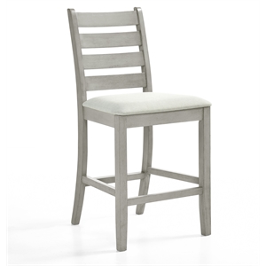 Pemberly Row 23.5&quot Wood Counter Chair in Driftwood (Set of 2)