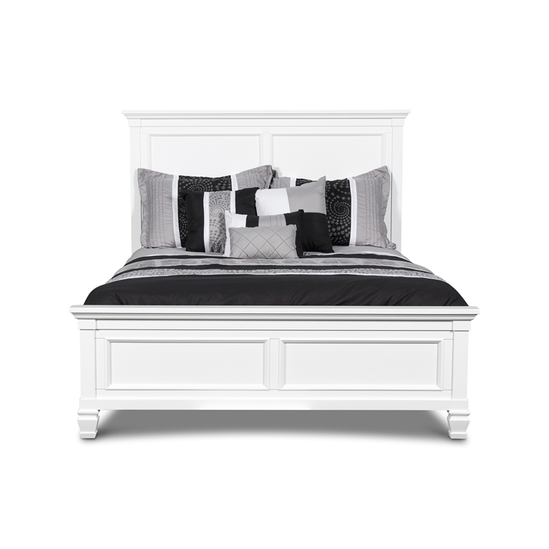 Pemberly Row Contemporary Solid Wood Twin Bed in White Finish
