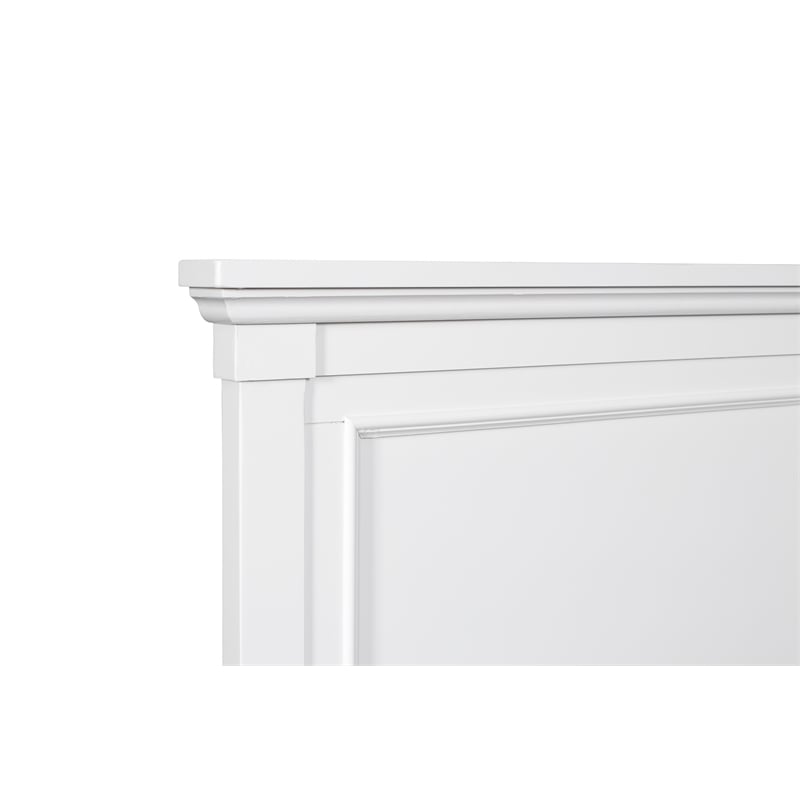 Pemberly Row Contemporary Solid Wood Twin Bed in White Finish