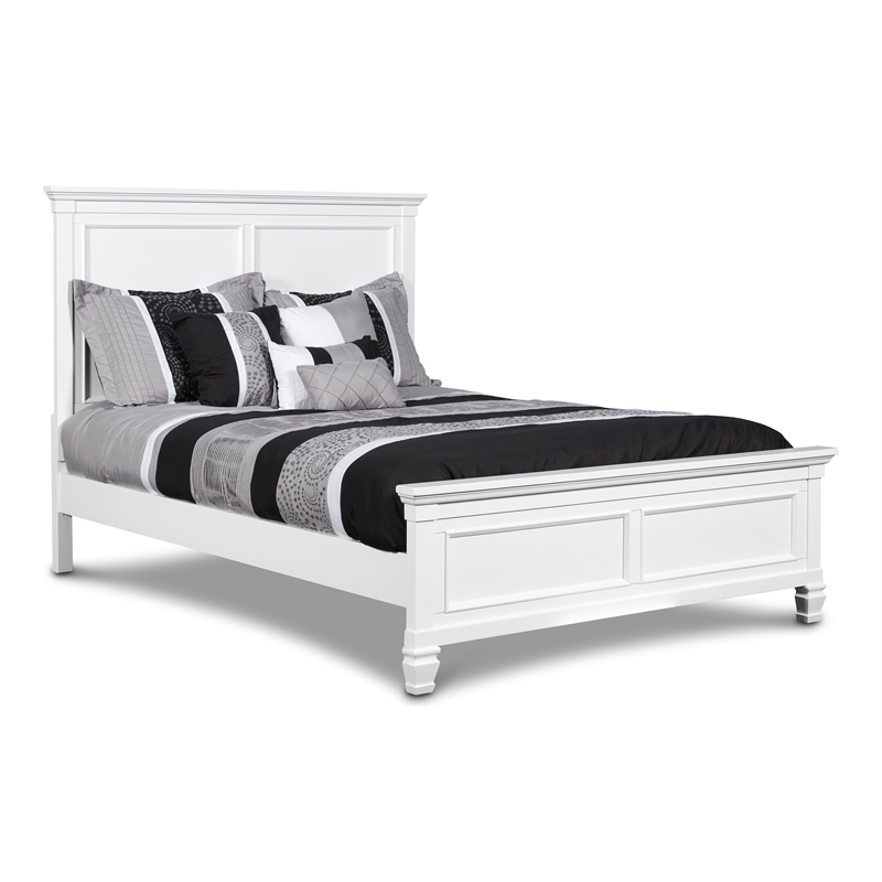 Pemberly Row Contemporary Solid Wood Twin Bed in White Finish