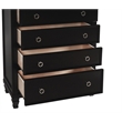 Pemberly Row 5-Drawer Transitional Wood Chest in Black Finish