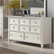 Pemberly Row Contemporary 8-Drawer Wood Dresser in White Finish