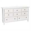 Pemberly Row Contemporary 8-Drawer Wood Dresser in White Finish