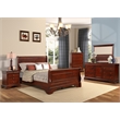 Pemberly Row Contemporary Wood Full Bed in Bordeaux Cherry Finish