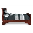 Pemberly Row Contemporary Wood Full Bed in Bordeaux Cherry Finish