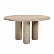 Pemberly Row Indoor / Outdoor Round Stone Dining Table in Terracotta