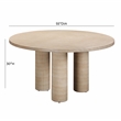 Pemberly Row Indoor / Outdoor Round Stone Dining Table in Terracotta
