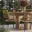 Pemberly Row Indoor / Outdoor Round Stone Dining Table in Terracotta