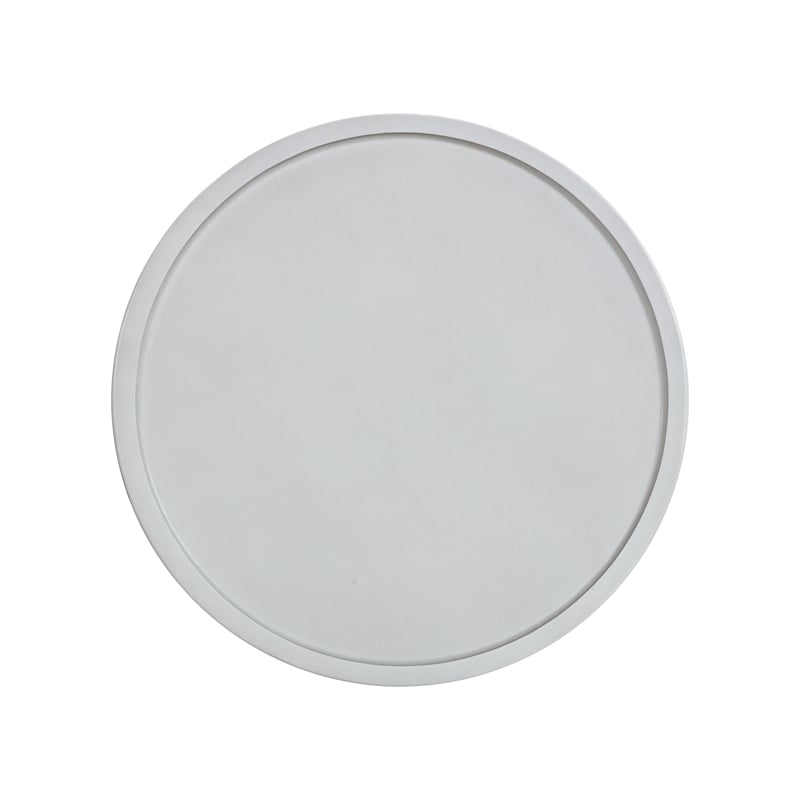 Pemberly Row Contemporary Concrete Side Table in White Finish