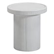 Pemberly Row Contemporary Concrete Side Table in White Finish