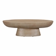 Pemberly Row Indoor / Outdoor Eclipse Stone Coffee Table in Beige