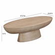 Pemberly Row Indoor / Outdoor Eclipse Stone Coffee Table in Beige