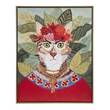 Pemberly Row Bohemian Cat In Forest Wood Wall Art in Multi-Color