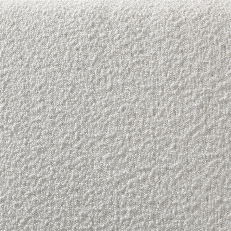 Pemberly Row Upholstered Platform King Bed in White Boucle Fabric