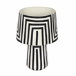 Pemberly Row Contemporary Black Striped Papier Mache Table Lamp