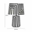Pemberly Row Contemporary Black Striped Papier Mache Table Lamp