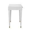 Pemberly Row Contemporary Acacia Burl Work Desk in White Finish