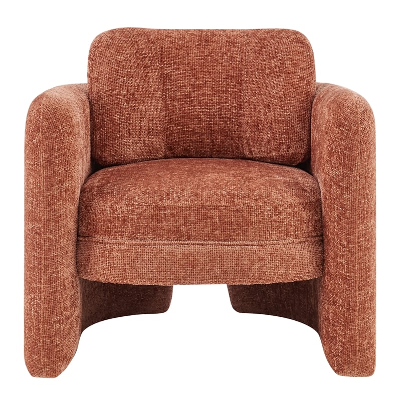 Pemberly Row Modern Fabric Accent Arm Chair in Grenada Terracotta