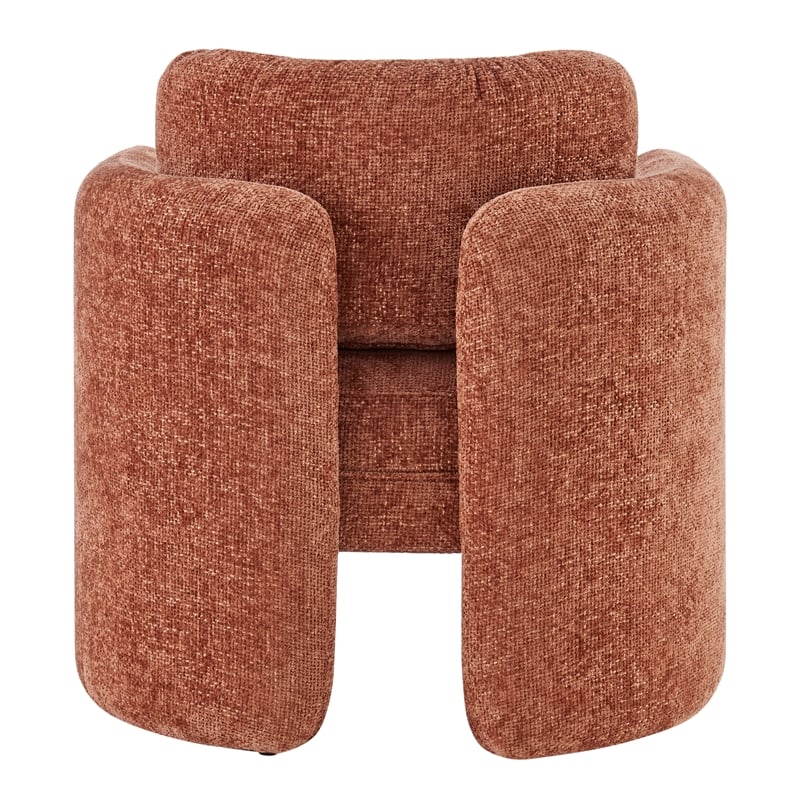 Pemberly Row Modern Fabric Accent Arm Chair in Grenada Terracotta