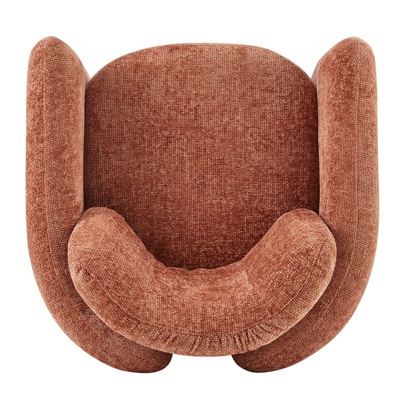Pemberly Row Modern Fabric Accent Arm Chair in Grenada Terracotta