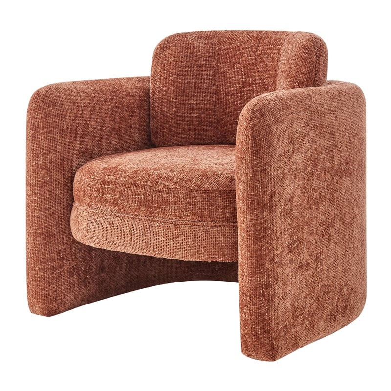 Pemberly Row Modern Fabric Accent Arm Chair in Grenada Terracotta