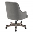 Pemberly Row Rustic Wood Base and Fabric Upholstered Office Chair in Fog Brown