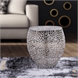 Pemberly Row Modern Style End Table made with Aluminium Casted in Silver Color