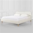 Pemberly Row Curved Headboard Upholstered Platform Bed King Ivory White Boucle