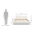 Pemberly Row Curved Headboard Upholstered Platform Bed King Ivory White Boucle
