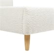 Pemberly Row Curved Headboard Upholstered Platform Bed King Ivory White Boucle