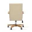 Pemberly Row High Back Executive Home Office Chair Neutral Cream Beige & Wood