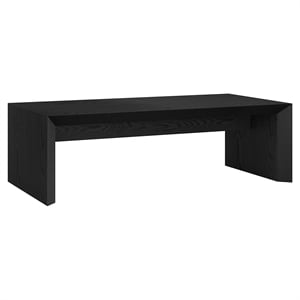 Pemberly Row Contemporary 47.5&quot Black Grain MDF Coffee Table