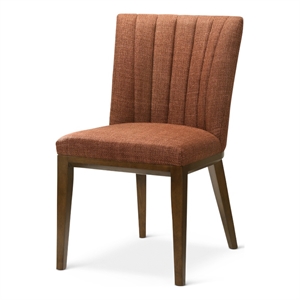 Pemberly Row Modern 19.5&quot Fabric Dining Chair in Orange (Set of 2)