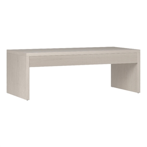 Pemberly Row Contemporary 47.5&quot Alder White MDF/PVC Coffee Table