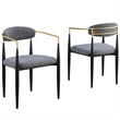 Pemberly Row Modern Gray Linen Fabric Dining Chairs (Set of 2)