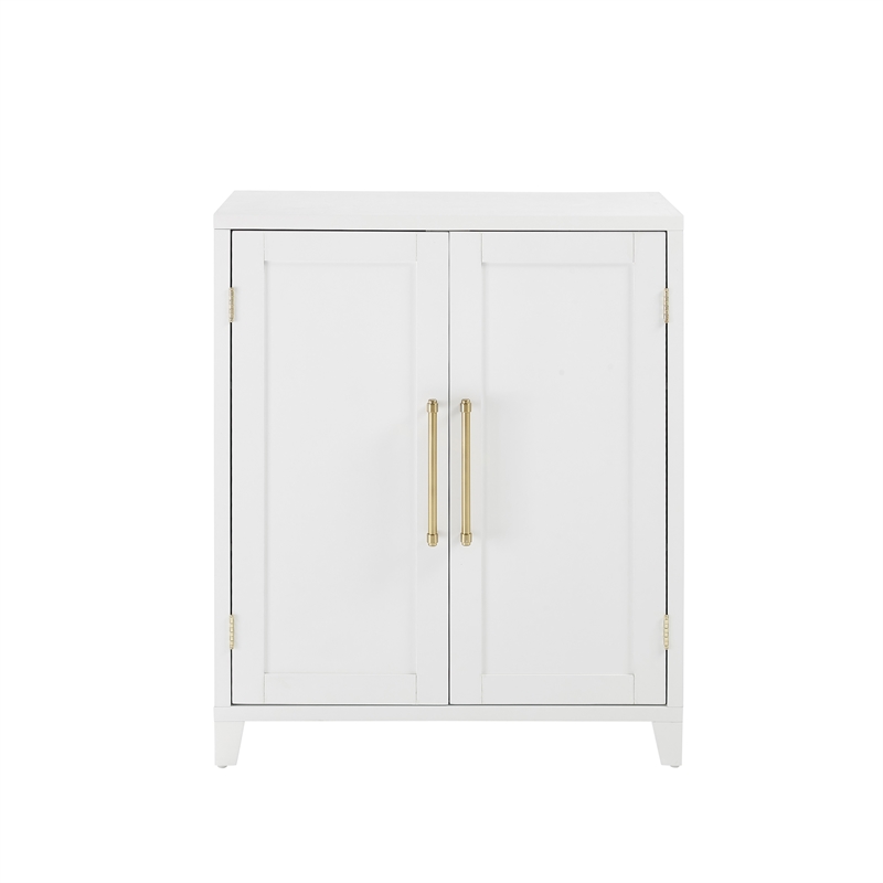 Pemberly Row Stackable Wood Kitchen Pantry Storage Cabinet in White