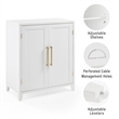 Pemberly Row Stackable Wood Kitchen Pantry Storage Cabinet in White