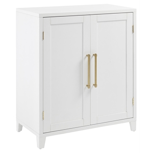 Pemberly Row Stackable Wood Kitchen Pantry Storage Cabinet in White