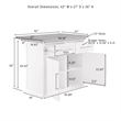 Pemberly Row Modern Wood Kitchen Island in White / Walnut Finish