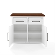 Pemberly Row Modern Wood Kitchen Island in White / Walnut Finish