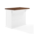 Pemberly Row Modern Wood Kitchen Island in White / Walnut Finish