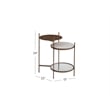 Pemberly Row Modern Gold Finish Accent Table with Marble Shelf