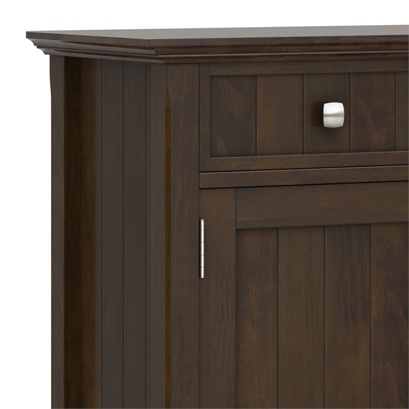 Pemberly Row Solid Wood Entryway Storage Cabinet in Brunette Brown